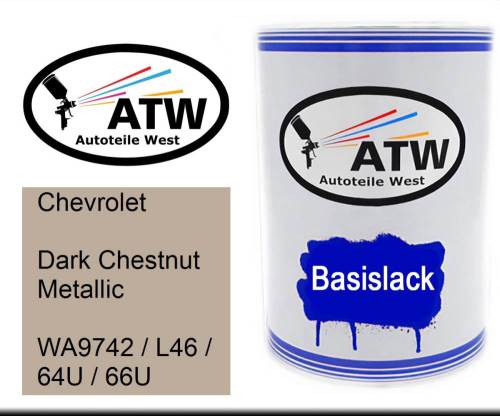 Chevrolet, Dark Chestnut Metallic, WA9742 / L46 / 64U / 66U: 500ml Lackdose, von ATW Autoteile West.